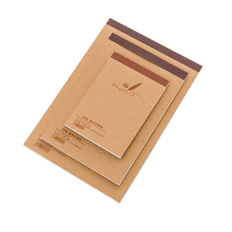 Mori Wood Office Kraft Paper Notepad Creative Stationery Blank Page Easy To Tear Scratch Paper Graffiti Draft Book