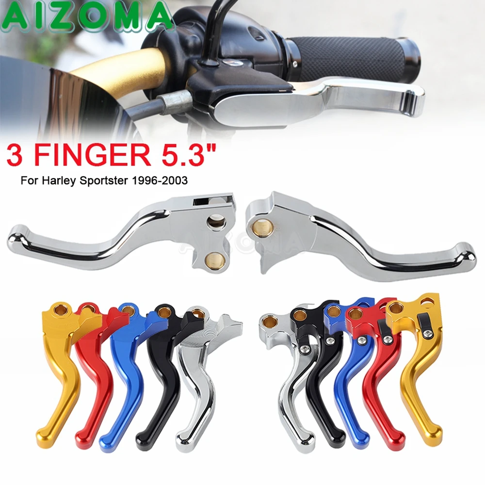 

3 Finger Handle Clutch Brake Lever For Harley Sporster Sport Custom Hugger XLH XL 883 1200 Aluminum Motorcycle Hand Levers 96-03