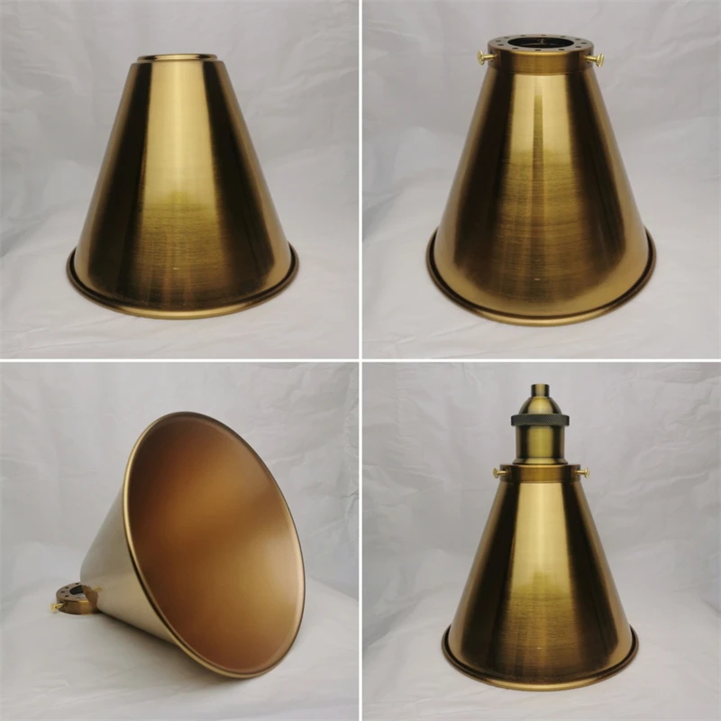 Metal lampshade Finished Iron light shade 4 style Edison Fixture shades DIY Metal Brushed Gold bronze lamp accessories