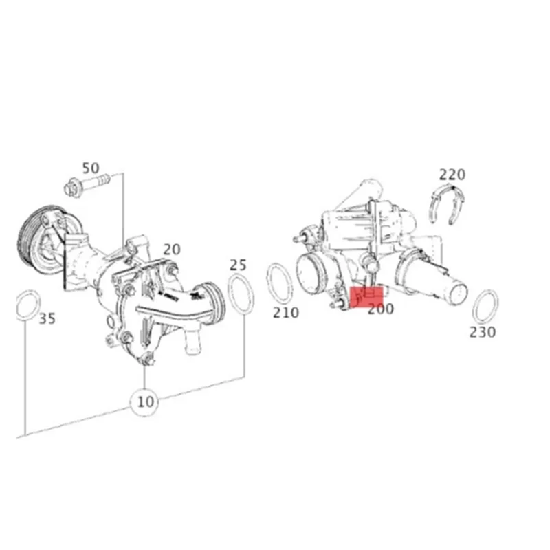 2602002900 A2602002900 Engine Coolant Thermostat Housing For Mercedes Benz W177 W247 H247 with High Quality