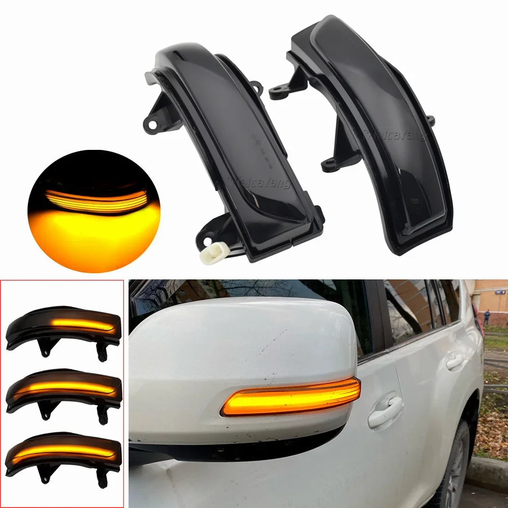 For Toyota Land Cruiser LC200 FJ200 Prado FJ150 2010-2020 LED Dynamic Turn Signal Light Rear View Side Mirror Indicator Lamps