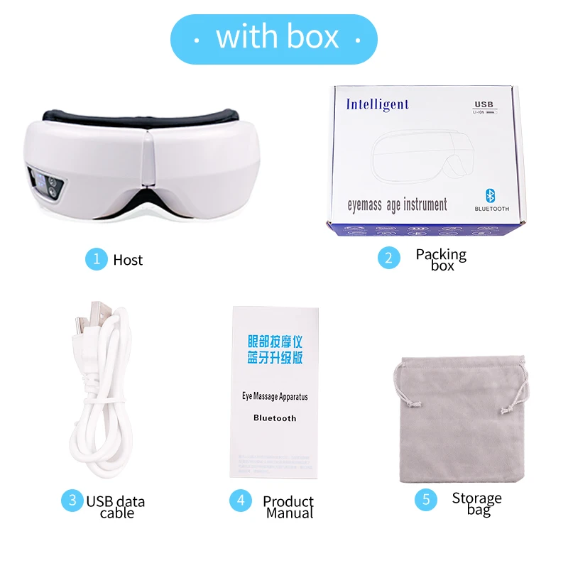 Smart Foldable Eye Massager Airbag Kneading Vibration Bluetooth Music Rechargeable Care Instrument Relieve Eye Strain Fatigue view 6
