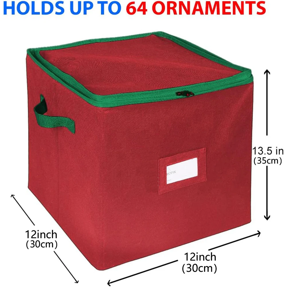 Easily Find and Retrieve Your Holiday Ornaments with This Decorative and Functional Storage Solution for 64 Pieces