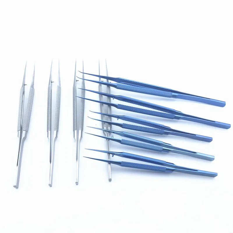 Titanium Ophthalmic Tweezers Stainless Steel Ophthalmic Micro Forceps Round Handle Tweezers 16/18cm Instruments