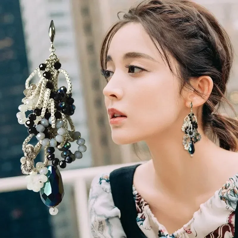 

Bohemian Style Earrings Ethnic Handmade Tassel Earrings for Women Hollow Beaded Pendant Earrings Jewelry Gift
