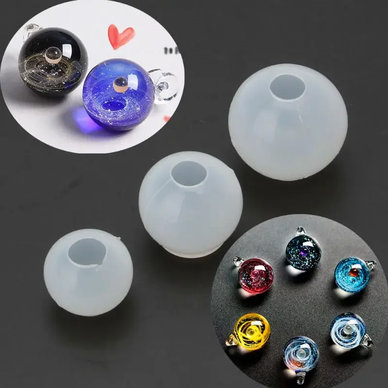 

JAVRICK 20 25 30mmUniverse Ball Pendant Epoxy Resin Silicone Mold Jewelry Making Tools