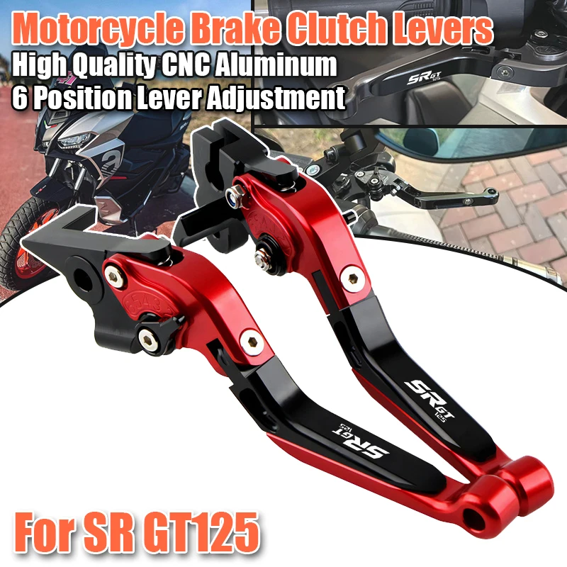 

Fit For SR GT 125 GT125 2021-2023 Motorcycle CNC Accessories Folding Extendable Brake Clutch Levers Adjustable Handle Lever