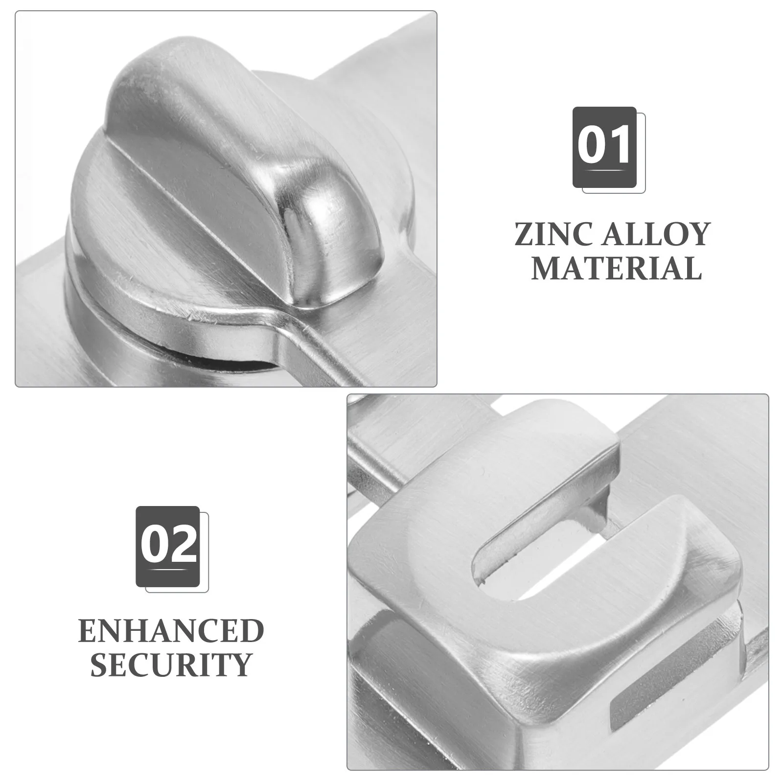 

1 set 1 Set No-Drill Latch Zinc Alloy 180 Degree Rotation Anti-Theft Lock For Barn Door Bathroom Sliding Door Gate Hasp Hardware