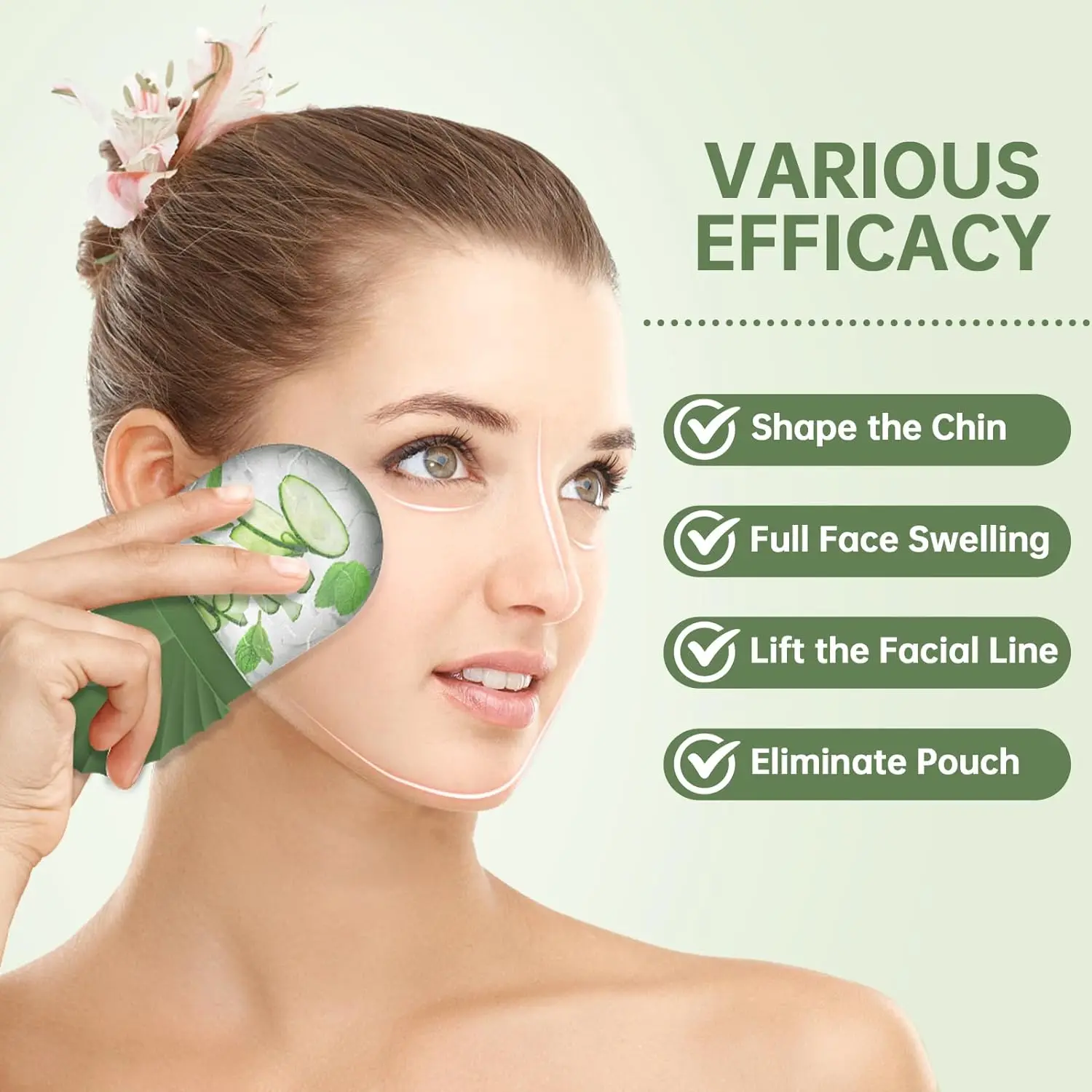 Ice Facial Roller Skin Care Beauty Lifting Contouring Tools Green Ice Cube Trays Ice Globe Balls Face Massager Skin Care Tool