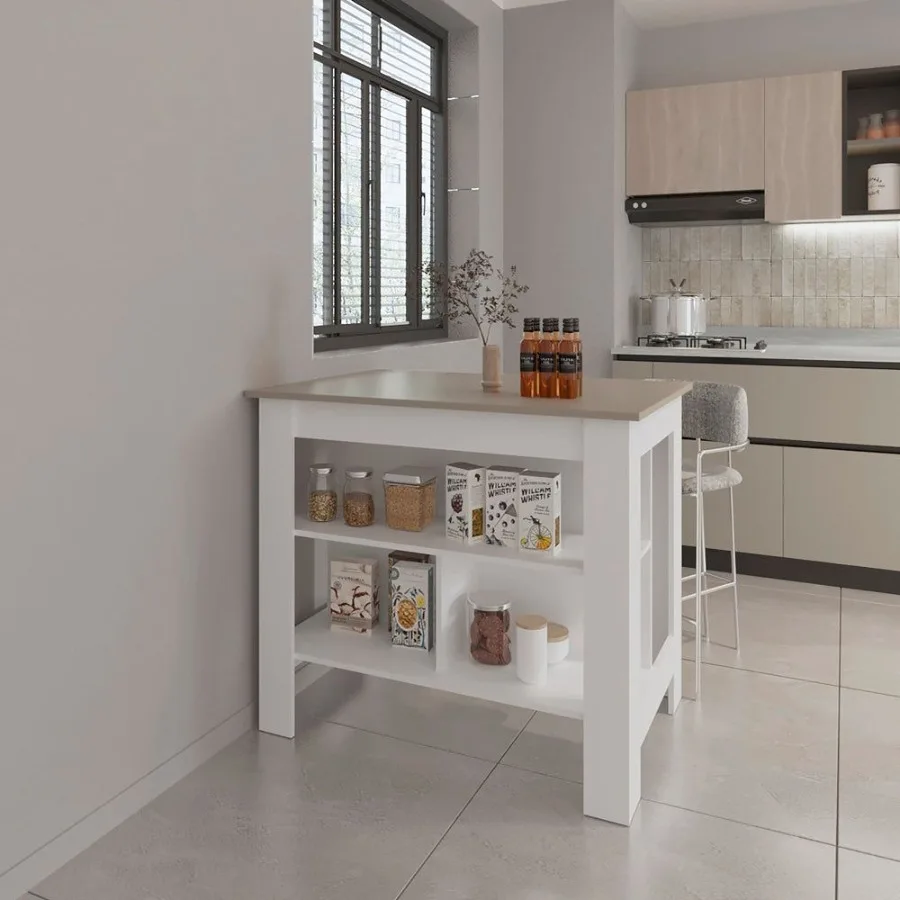 

Kitchen Island Ada Kitchen Taupe White