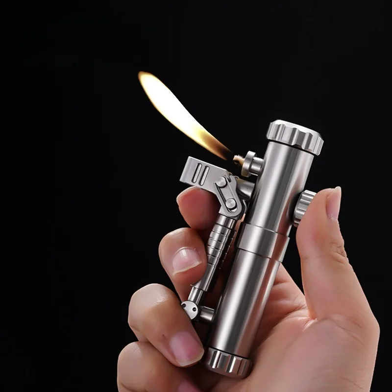 

Полуавтоматическая керосиновая зажигалка из нержавеющей стали с металлическим корпусом в стиле Submarine Press-link – персонализированный подарок для вашего парня