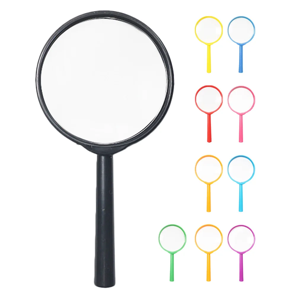 

10Pcs Portable Handheld Magnifier Shatterproof Lens Ergonomic Grip for Reading Small Print Books Maps Hobbies Kids and Elderly