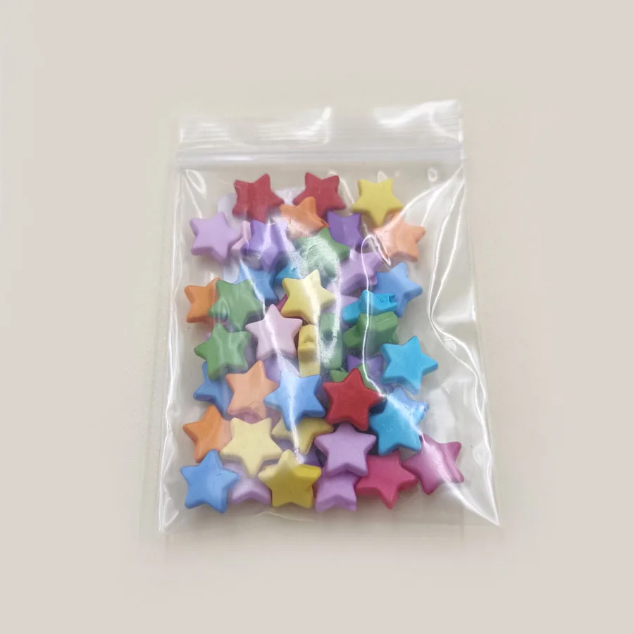 50Pcs 9mm For Jewelry Making Accessories Craft Acrylic Loose Beads  Star Shape Multicolored DIY