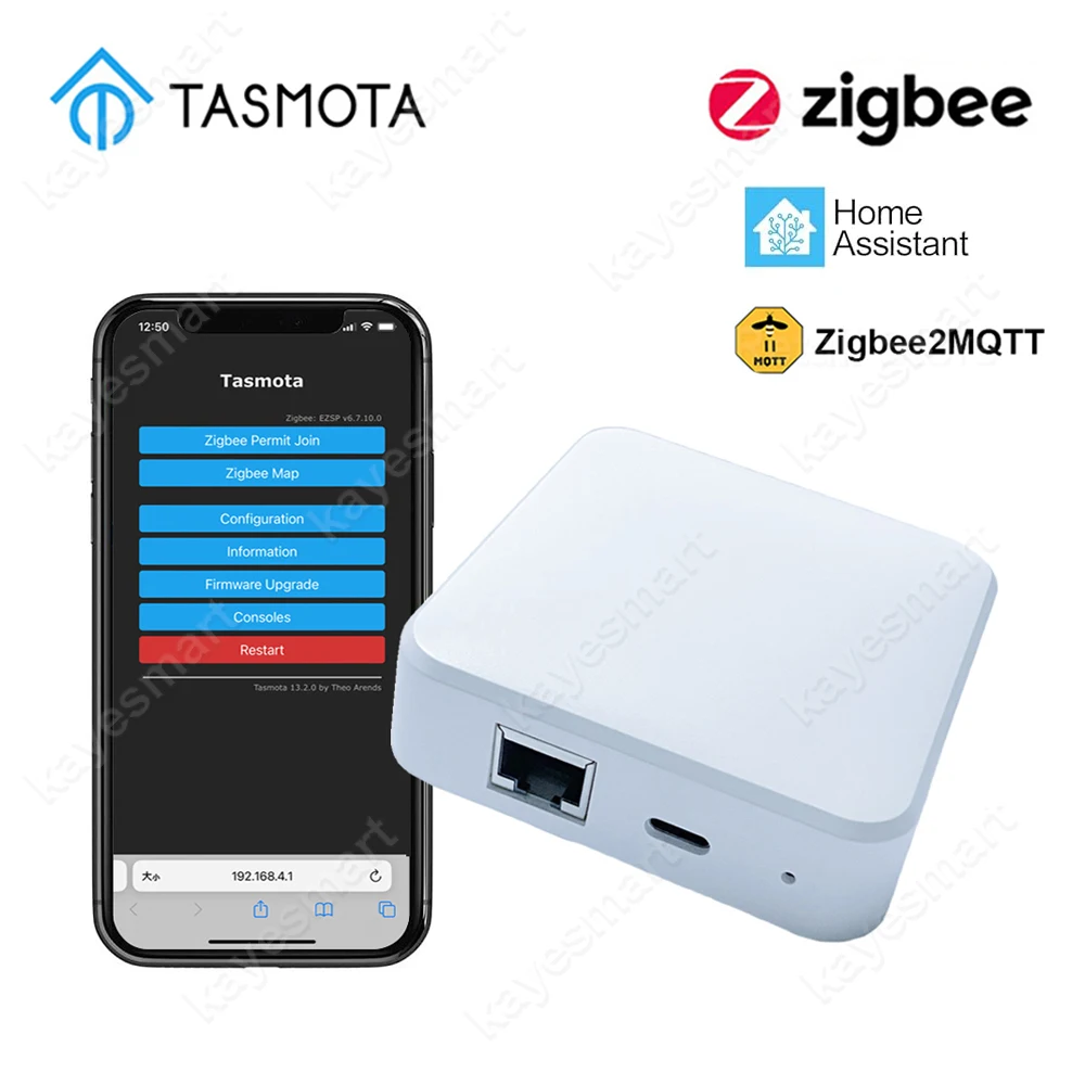 

Tasmota MQTT Zigbee 3.0 Smart Wired Gateway Hub Home Automation Ethernet Bridge Support Firmware Upgrade Work with HomeAssistant