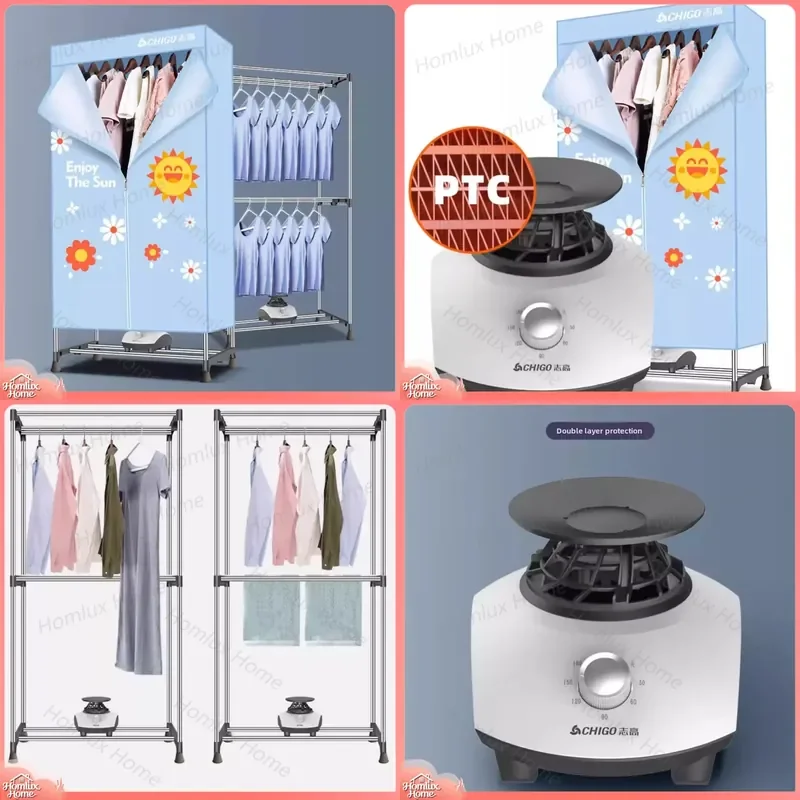 Portable Clothes Dryer Double Layer Fast Drying 20KG Capacity Quiet Operation 180 Min Timer Energy Efficient Home