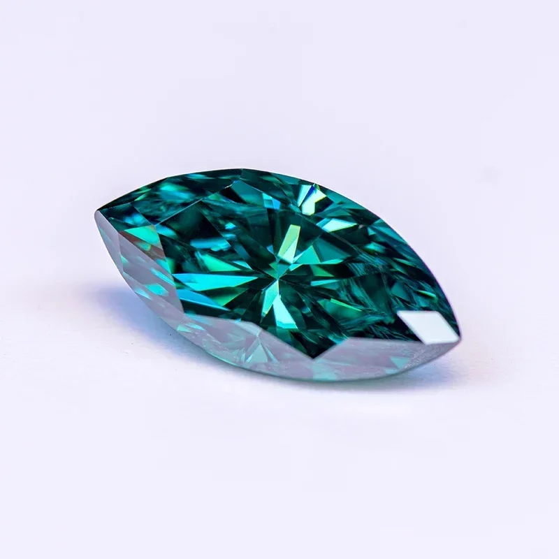 Moissanite Stone Primary Color Emerald Green Marquise Cut Lab Grown Gemstone for Diyfor Jewel Making with GRA Certificate