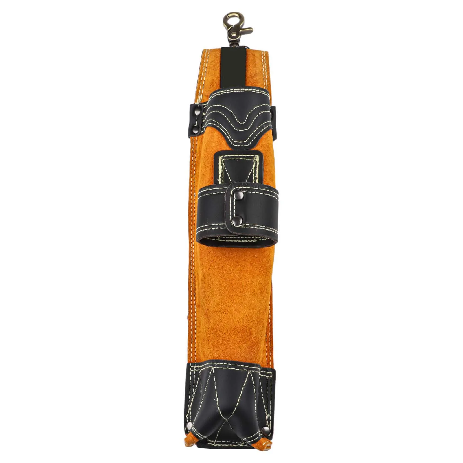 Flame Resistant Cowhide Welding Rod Bag Thick Leather Electrode Holder Storage Rack For 20pcs 4mm Rods Belt Mounted Tool Pouch