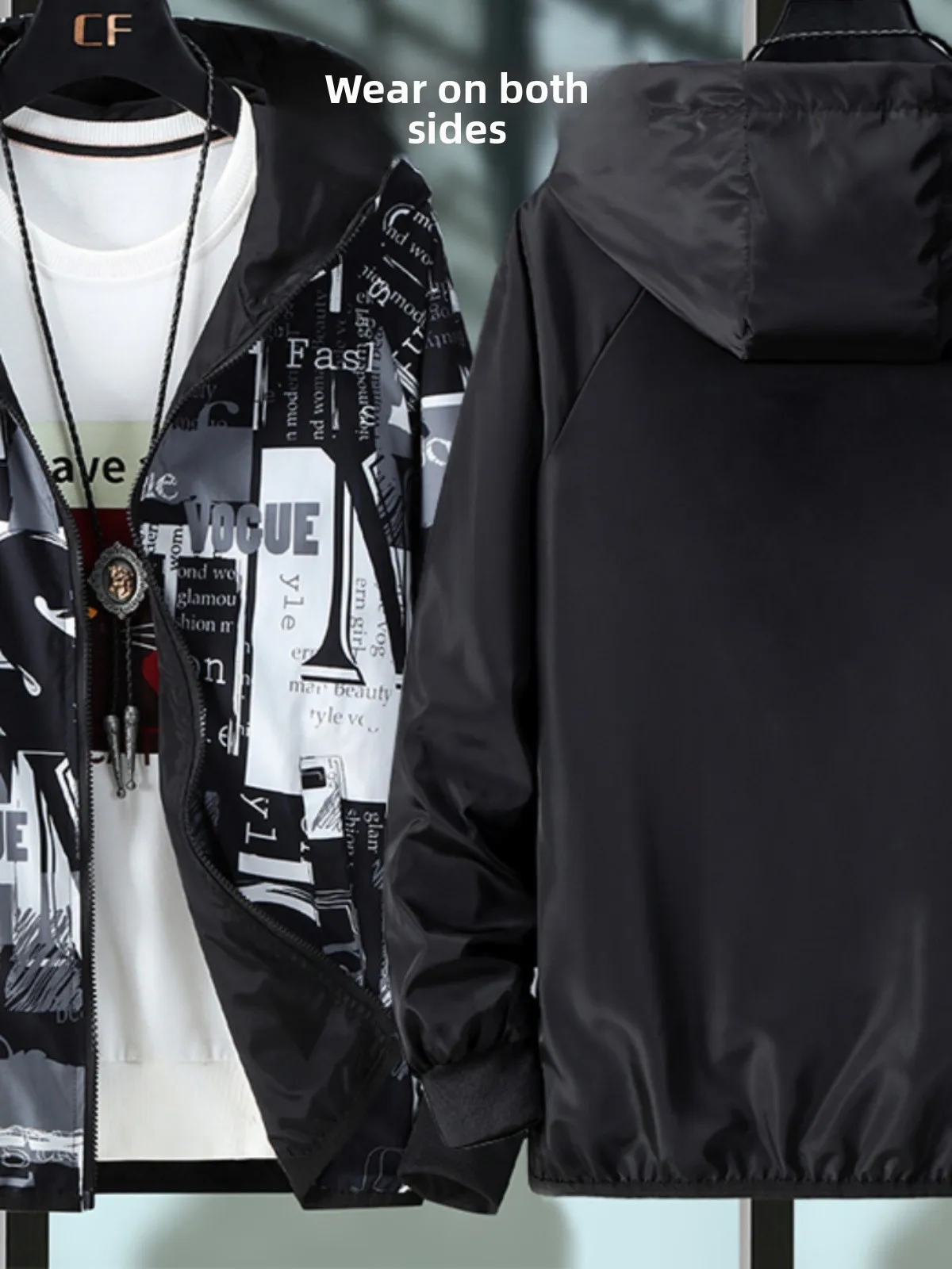 

Весенне-осенняя мужская толстовка Jaet большого размера с модным принтом, молодежная верхняя одежда, водонепроницаемая длинная застежка-молния