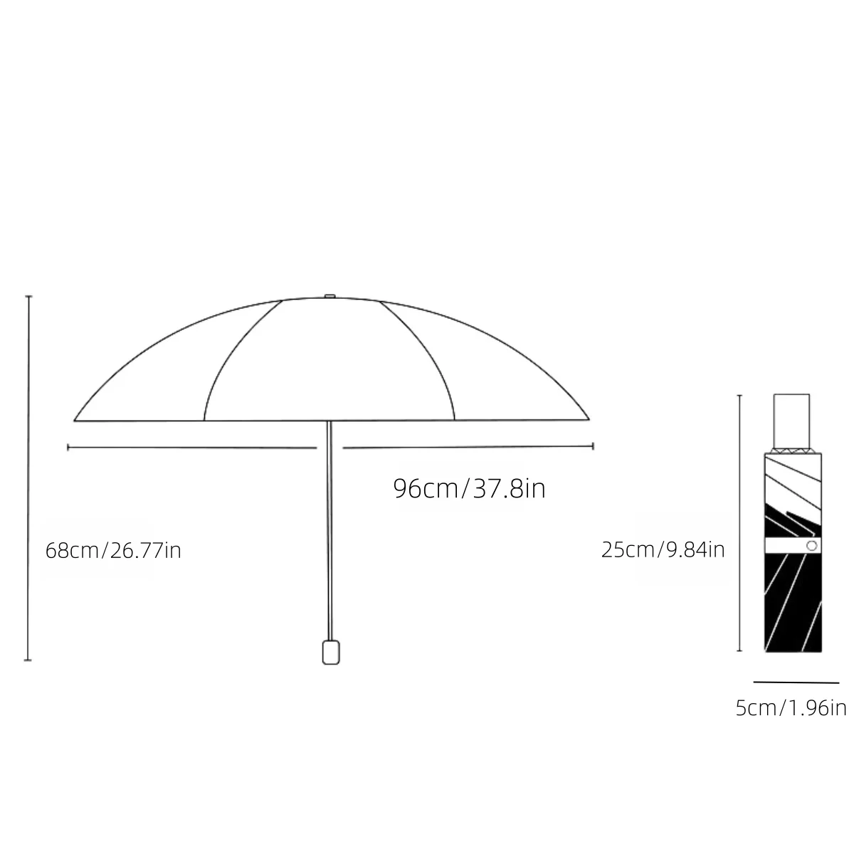 Foldable Manual Umbrella, Waterproof and Windproof Umbrella, Anti-UV Umbrella for Sunny Or Rainy Days, Simple Solid Color Umbrel