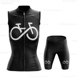 2022 Women Sleeveless Cycling Clothing MTB Bicycle Jersey Set Female Team Ciclismo Girl Wear Mountain Bike Maillot Ropa Maillot