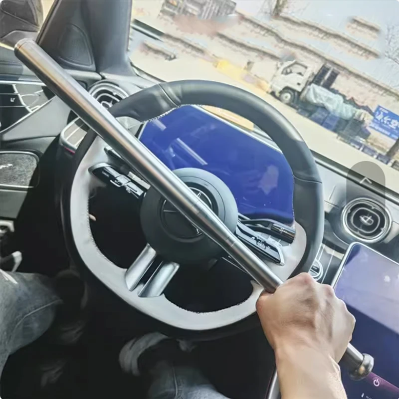 Strumento per rompere le finestre di difesa di emergenza per auto con mazza da baseball cava portatile in lega di titanio EDC da 25 pollici