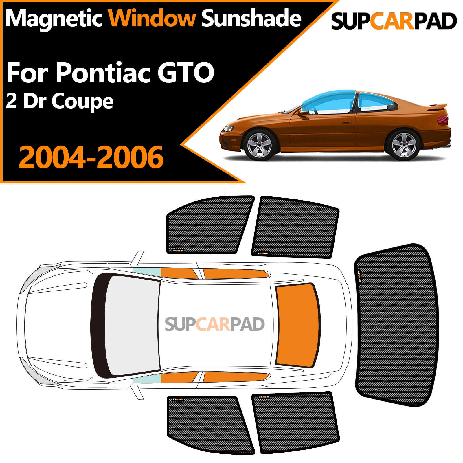 

Солнцезащитный козырек на окно автомобиля на заказ для Pontiac GTO 2 Dr Coupe 2004-2006, магнитная занавеска, сетчатая передняя занавеска на лобовое стекло
