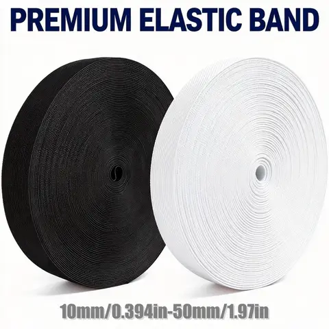 4-8Meter 10mm/12mm/15mm/20mm/25mm/30mm/38mm/50mm White Black Nylon High Elastic Bands Garment Trousers Sewing Accessories