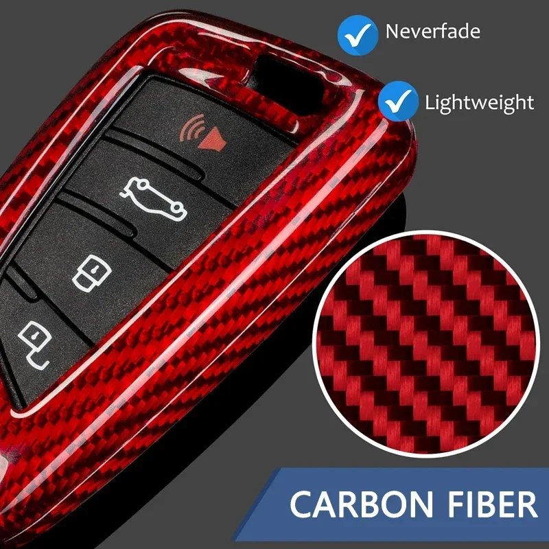 Key Cover For TOYOTA SUPRA Carbon Fiber Key Fob Shell Case Protector For Toyota GR Supra TRD A90 MK5 Car Key Accessories