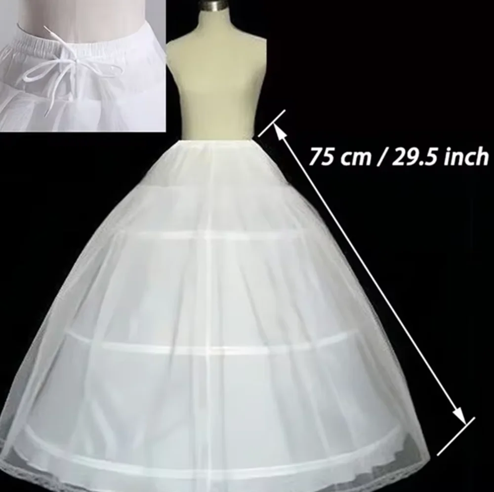 3 フープ A ライン ペチコート アンダースカート クリノリン スリップ 子供用 ウェディングドレス用