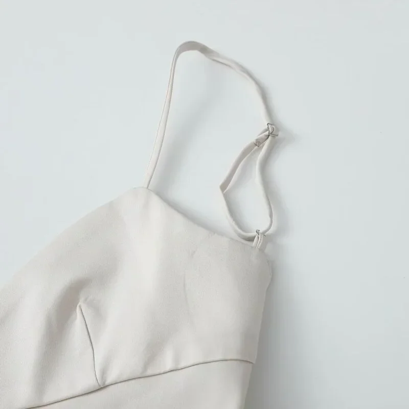 فستان هالتر مثير على شكل حرف A بحاشية غير متماثلة وحافة من الدانتيل للحفلات فستان أنيق للسيدات رفيع وبسيط ومتين بدون أكمام ملابس خروج #4