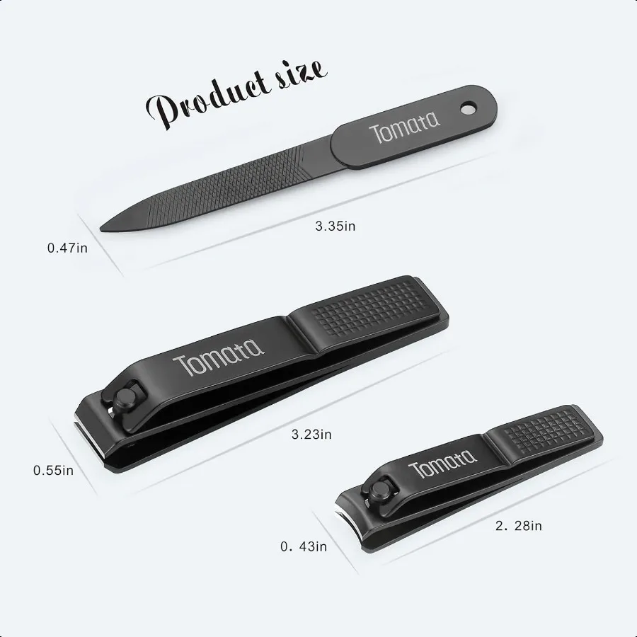 Nagelknipperset voor dikke nagels Vingernagelknipper met vijl Ultrascherpe snijder voor ingegroeide teennagelknipper Zwart