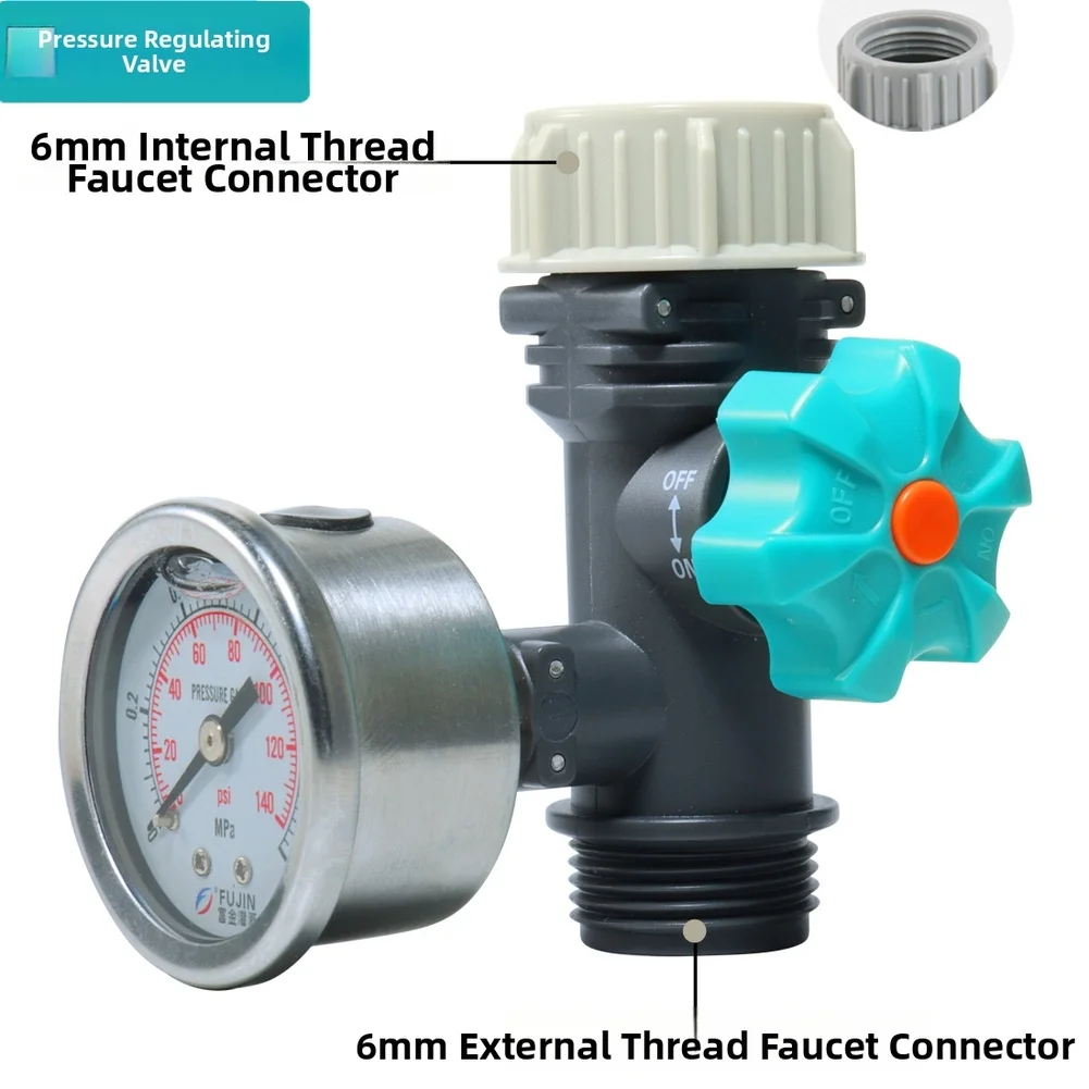 Copper and ABS Water Pressure Regulator with Gauge for Drip Irrigation Systems Operating in Temperate and Warm Climates