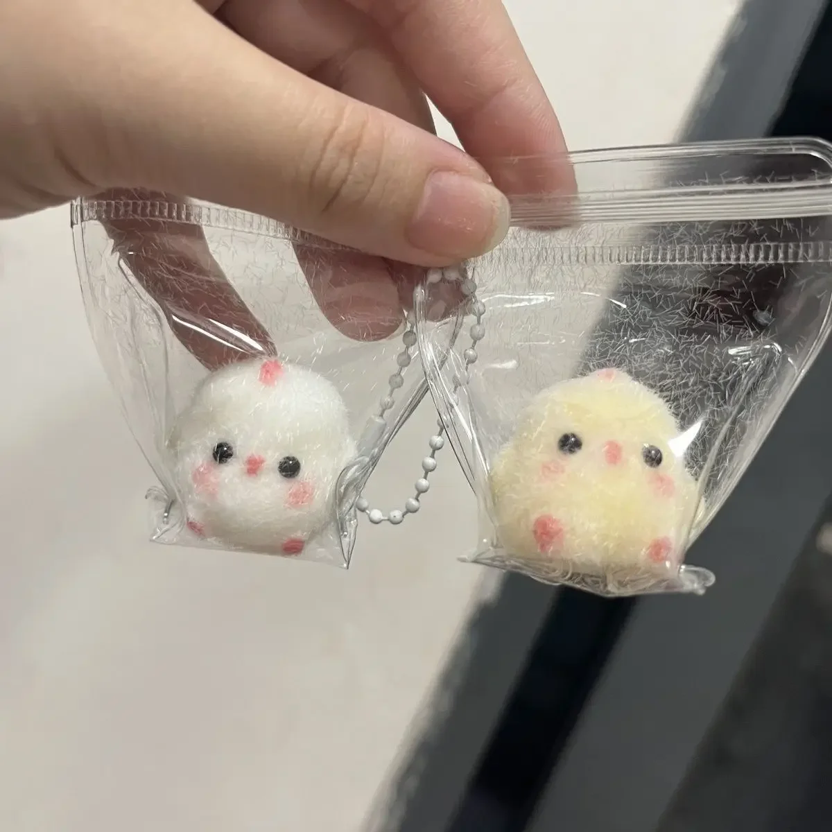 Handmade Silicone Squishy Mini Chick Stress Relief Toy Soft Slow Rebound Sticky Squishy Cute Animal Cartoon Keychain Bag Pendant