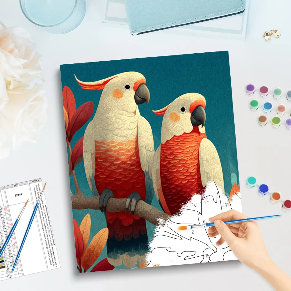 GATYZTORY Diy Painting By Numbers birds Animals Handwork Drawing Canvas Acrylic Color Markers Oil Watercolors Home Decor Items