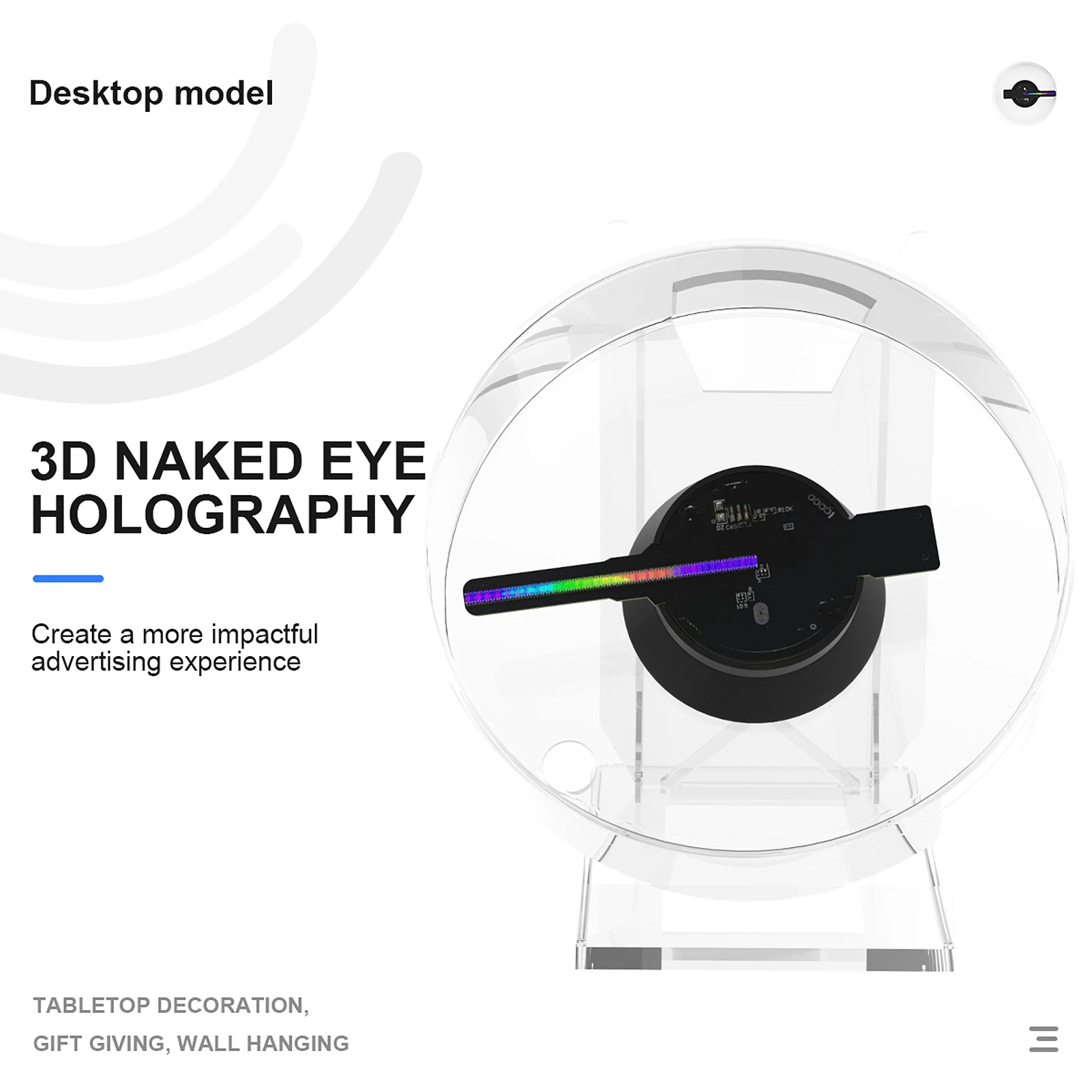 3D Hologram Projector Advertising Display Fan Advertisment Video Player 3D Naked Eye HD LED Photo Video Fan with Bright LED Bead