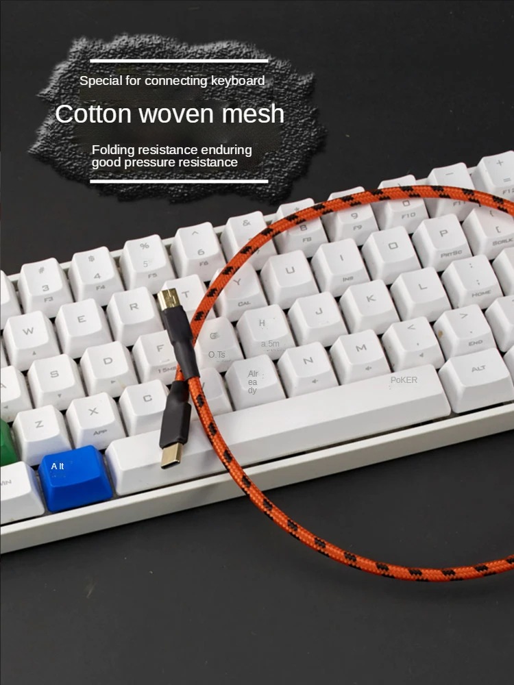 Câble de données USB vers type-c pour clavier mécanique personnalisé, tressé de haute qualité
