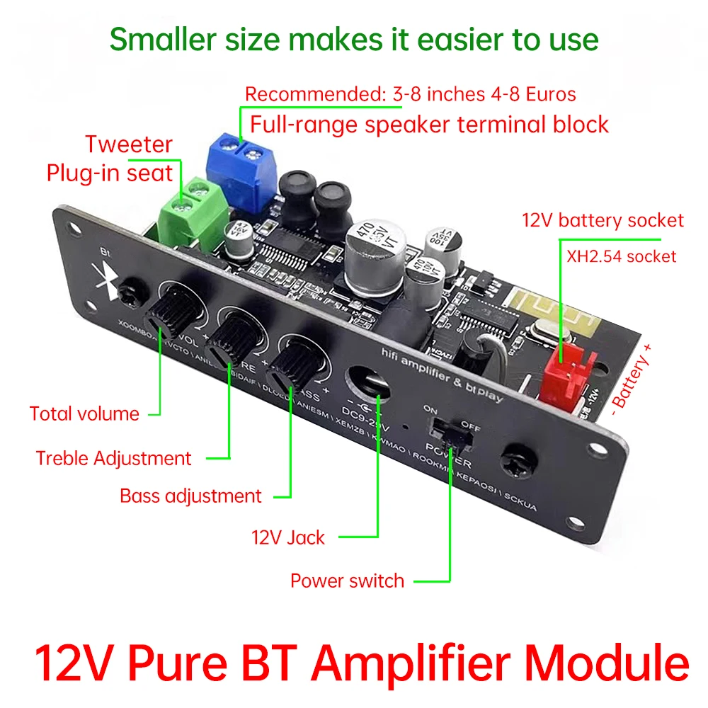 

Bluetooth 5.1 MP3 Decoder Board DC 12V 20W Car Audio Amplifier Receiver Module Car Audio Accessories