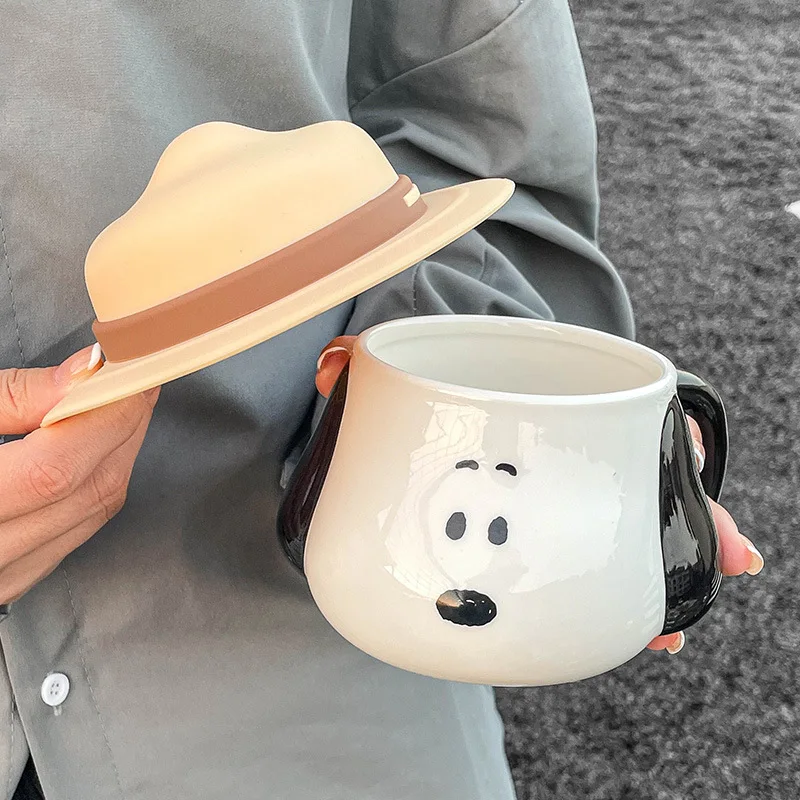 Snoopy Ceramic Mug Kawaii Cartoon Anime Coffee Cup Kawaii Office Tea Water Cup Beautiful Drinking Cup Friend Gift Home Gifts - view 4