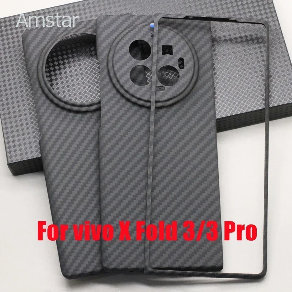 Amstar Luxury Carbon Fiber Case 600D Ultra-thin Aramid Fiber Folding Cover for vivo X Fold 3 / 3 Pro Foldable Phone Case