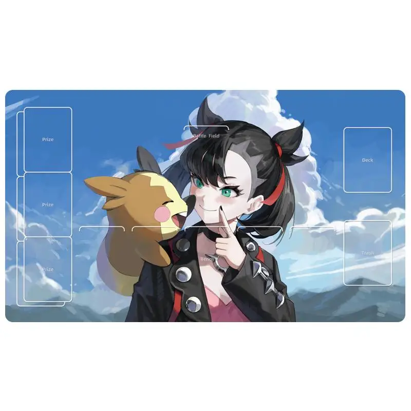 Pokemon Ptcg Card Pad Cynthia Garchomp Marnie Morpeko Espeon Anime Game Characters 600X350Mm Single Player Battle Cards Mat