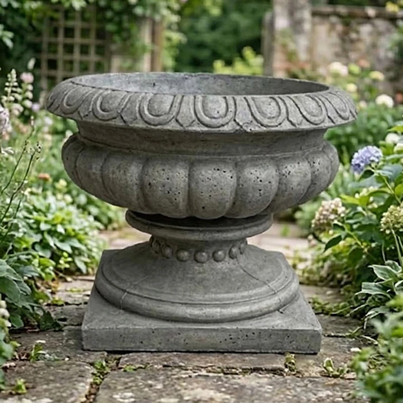 New Large Flower Pot Cement Mold Balcony Cement Plastic Circular Bottom Grouting Thickened Concrete Model
