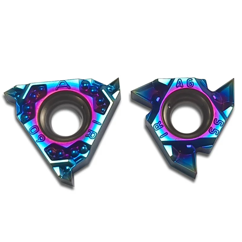 10 قطعة/صندوق 16ER 16IR خيط داخلي وخارجي نانو أزرق مطلي إدراج مبطن الصلب عالية صلابة الفولاذ المقاوم للصدأ CNC إدراج