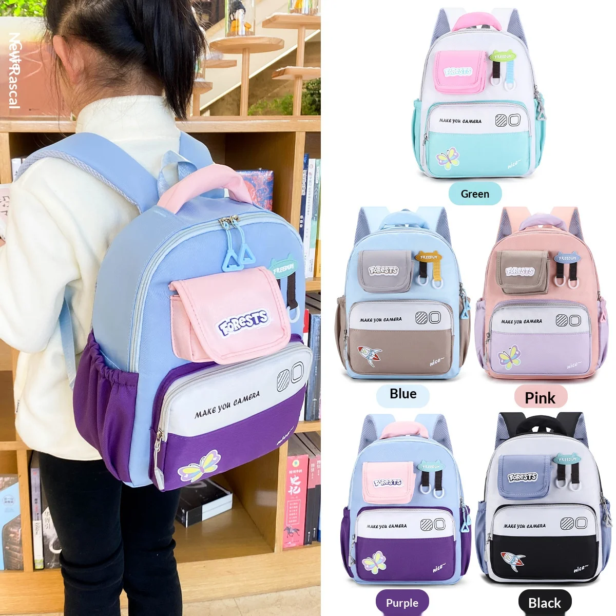 

Cute Cartoon Embroidery Backpack for Children Kindergarten Unisex Boys And Girls School Bag Backpack children's schoolbag