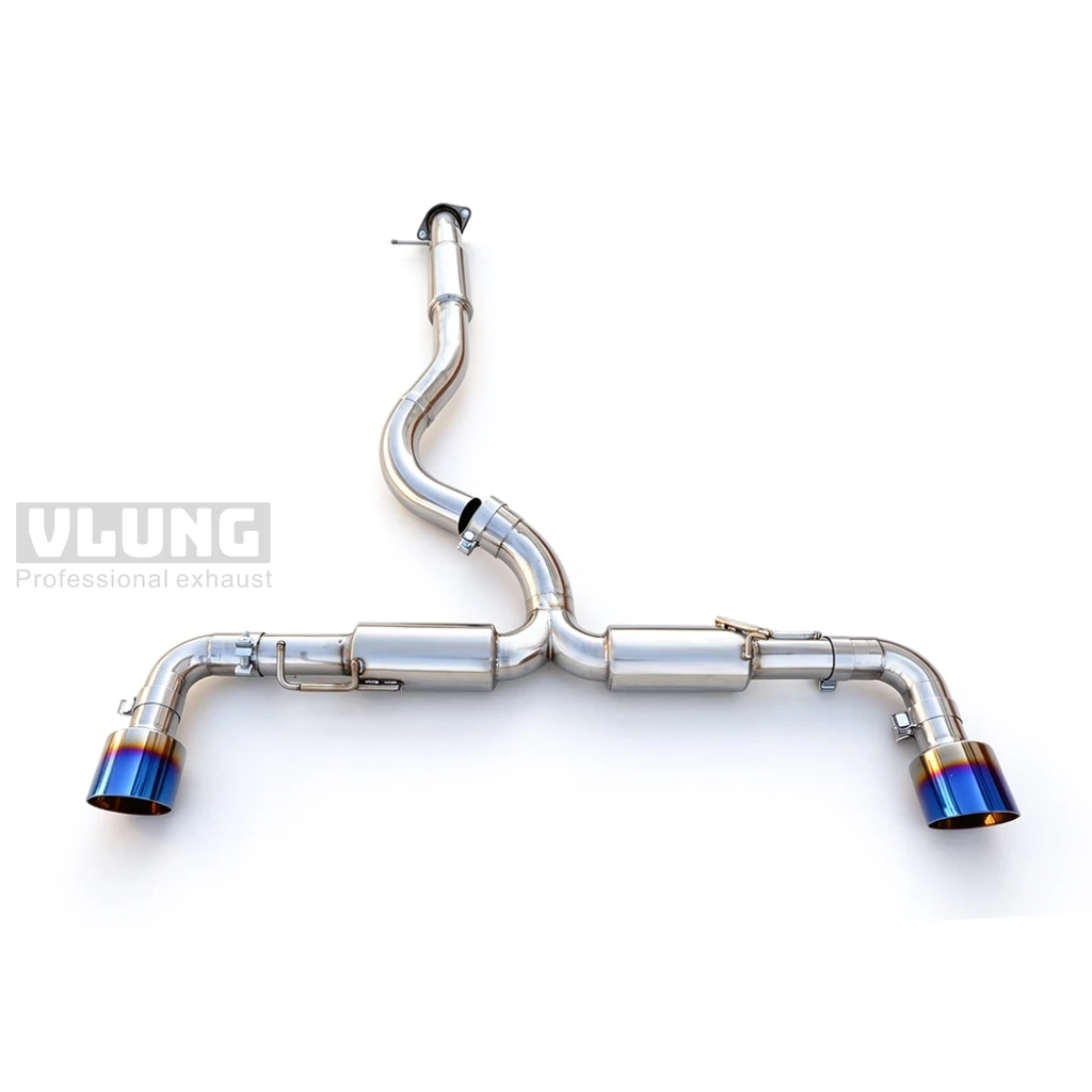 Customized high-performance cat back exhaust for Toyota GR Yaris 1.6T Gen 2 2024+ with resonator back pressure cat back exhaust