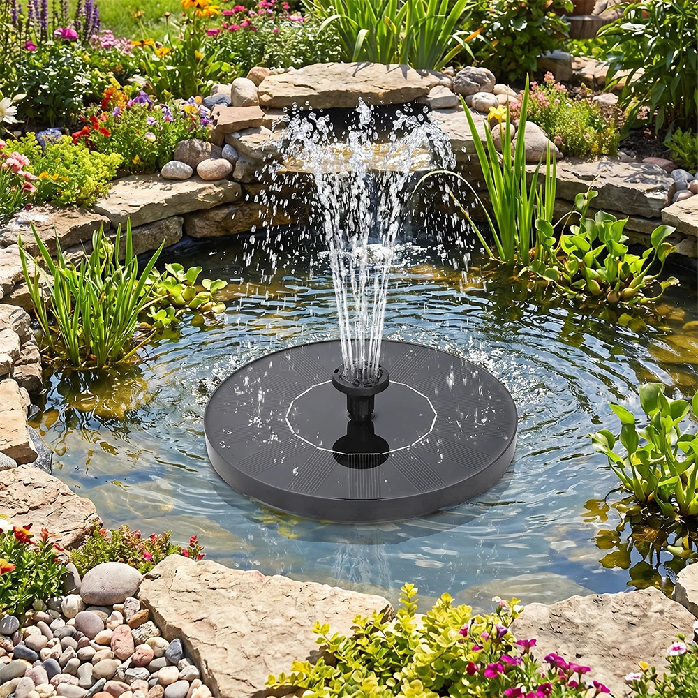 1.4W Solar-Powered Fountain Pump, Circulating and Aerating Sprinkler, Suitable for Ponds, Gardens, Courtyards, Bird Baths, Etc.