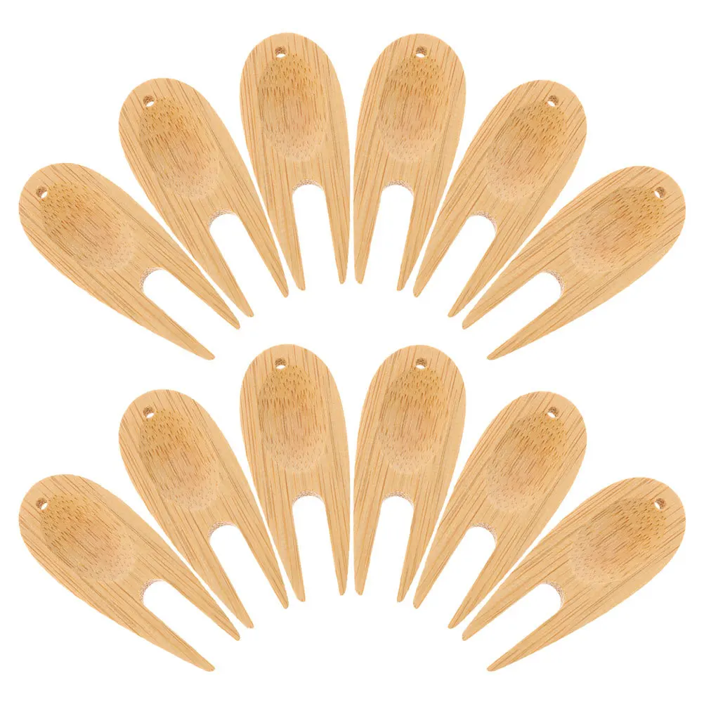 12 قطعة أداة إصلاح ديفت خشبية جولف المحمولة الأخضر صيانة الكرة علامة متعددة الوظائف ملحقات الغولف أداة إصلاح ديفت