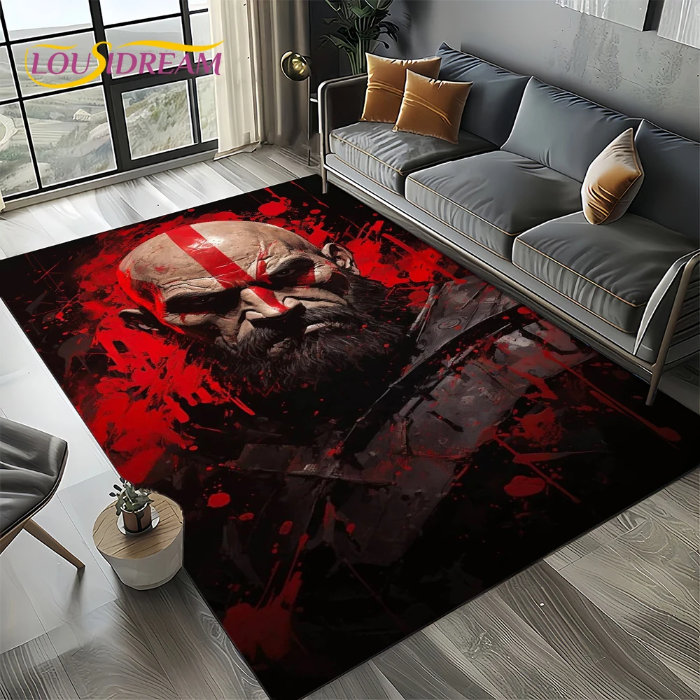 27 Style Kratos God of War Games Cartoon Carpet Rug for Living Room Bedroom Home Sofa Decoration,Kid Area Rug Non-slip Floor Mat