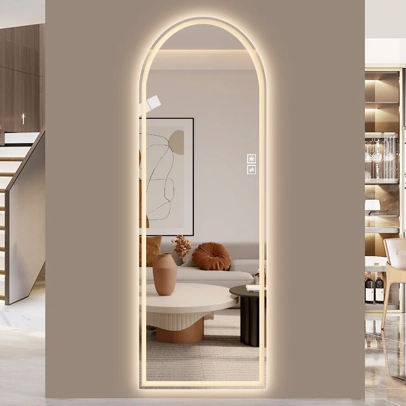 

65" x 21" LED Full-Length Mirror, Dimmable, HD, Shatterproof, Standing or Wall-Mounted, Ideal for Makeup and Studio Use