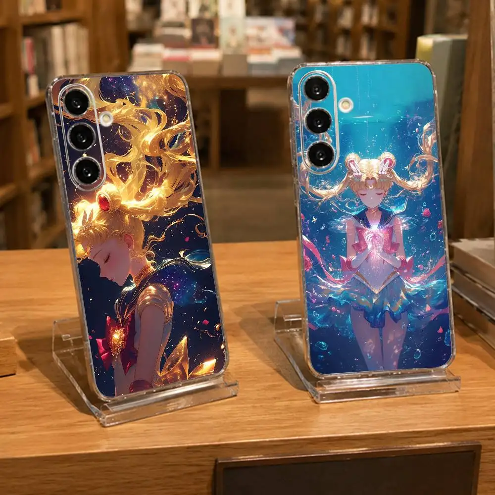 Anime S-Sailors Moon-s Clear Hard Phone Case For Samsung A71, A70, A52, A51, A40, A30,Transparent Cover