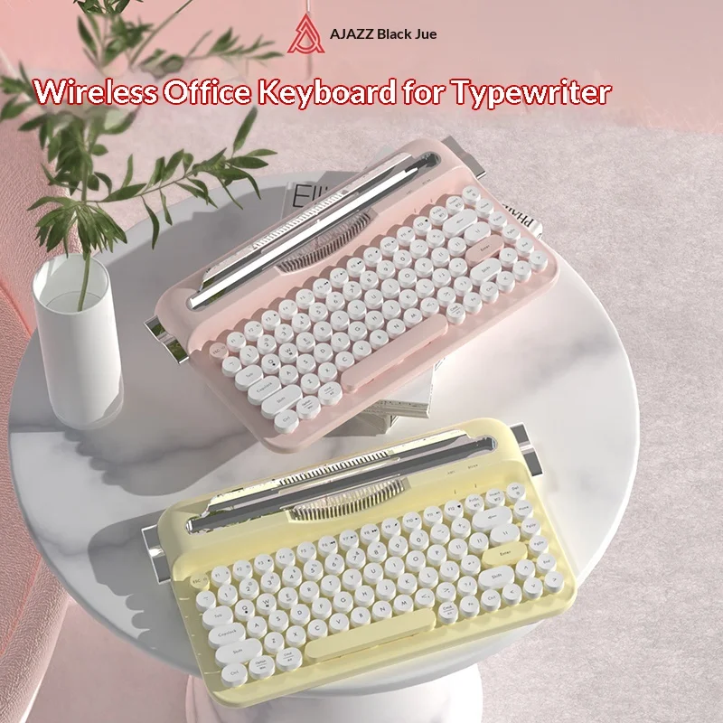 

AJAZZ AF84 Wireless Bluetooth Keyboard Dual Mode Mechanical Feel for Tablet Computer Gaming And Office Use Ideal Gift for Women